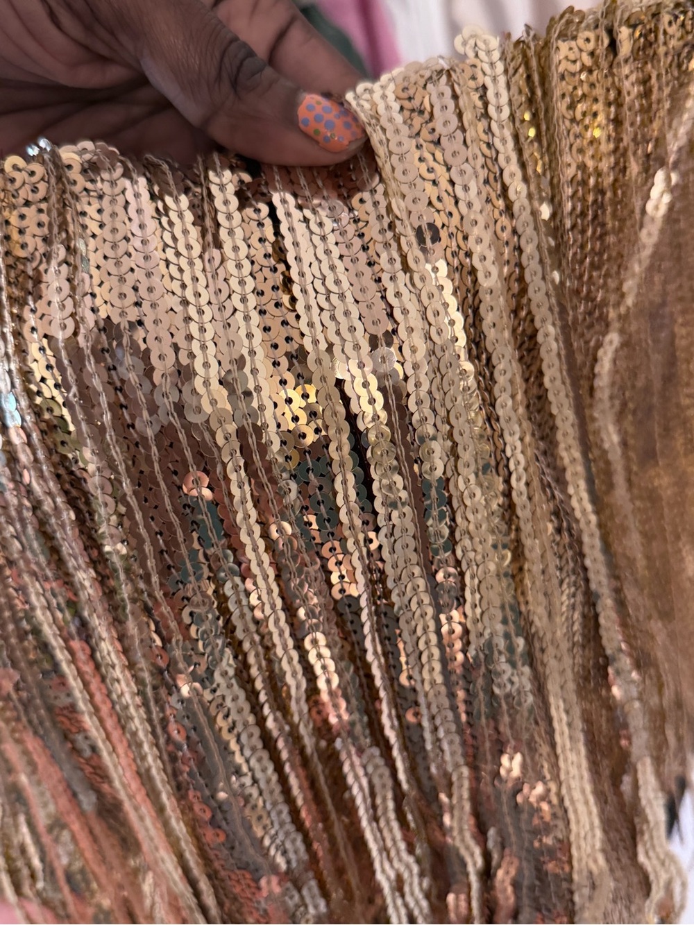 Nasty Gal Gold Sequin Fringe High Waist Shorts - Picture 2 of 4